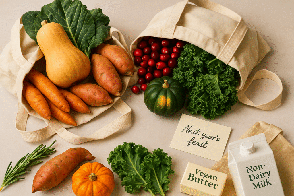 Seasonal produce and plant-based groceries suggest the future of evolving meatless Thanksgivings.